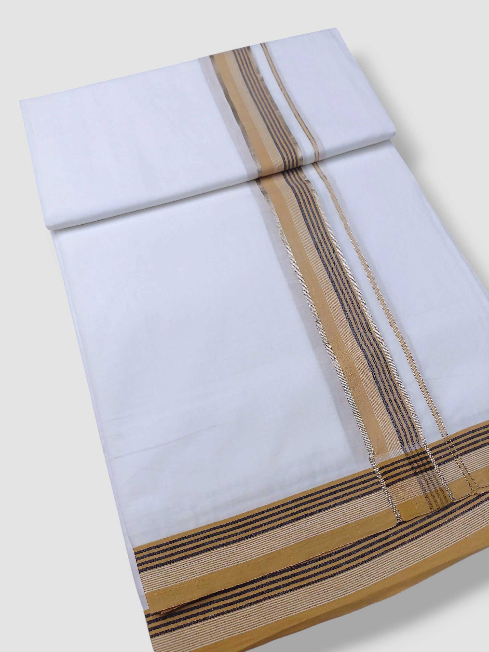 Pure White Cotton Men's Double Dhoti