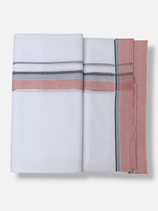 Pure White Cotton Men's Double Dhoti