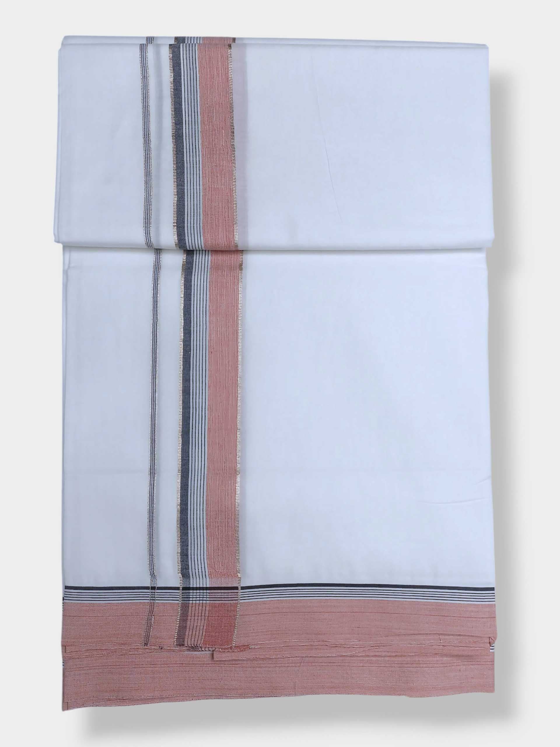Pure White Cotton Men's Double Dhoti