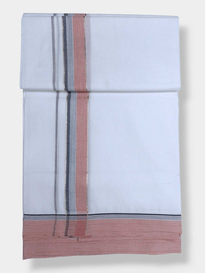 Pure White Cotton Men's Double Dhoti