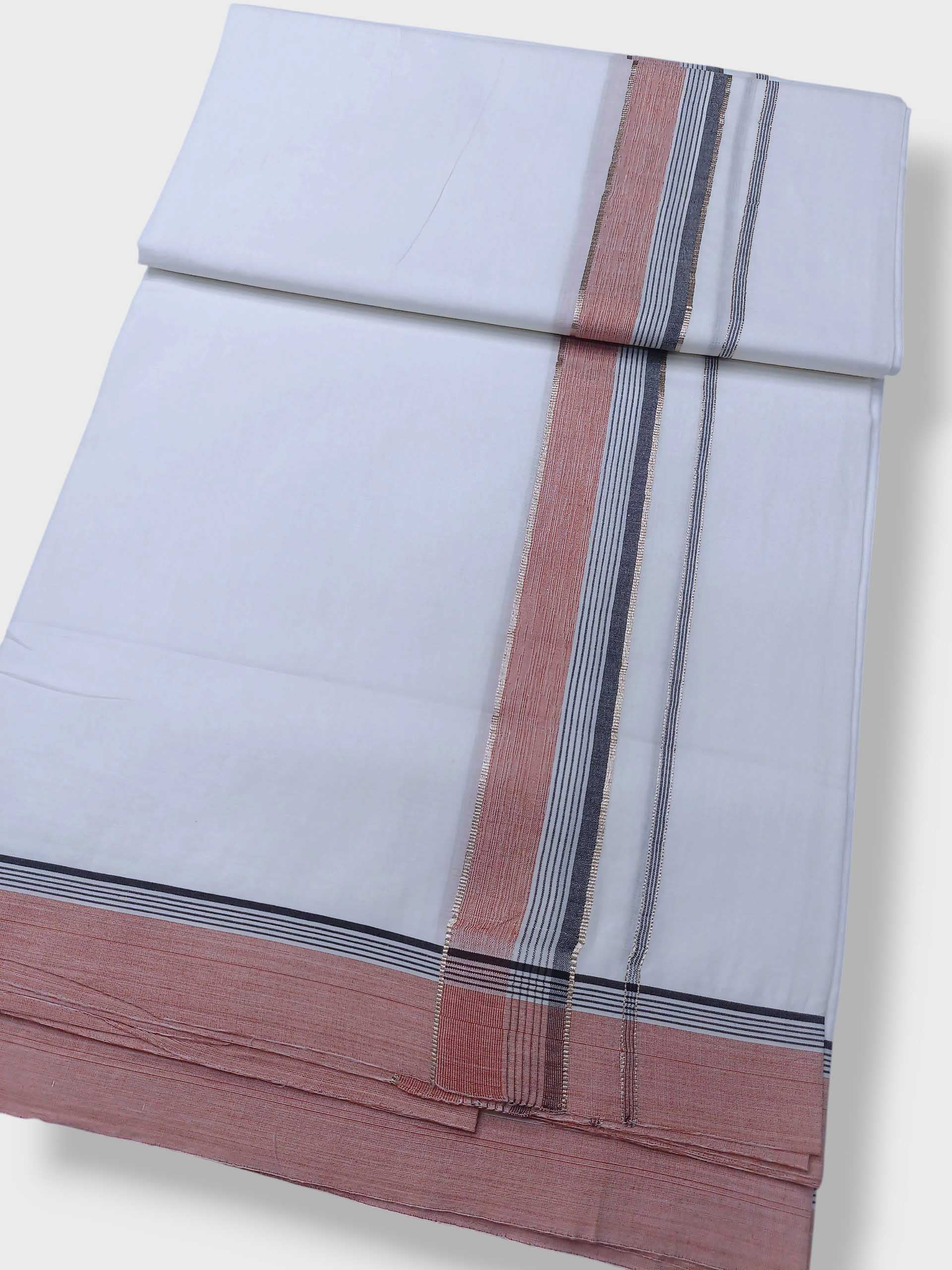 Pure White Cotton Men's Double Dhoti