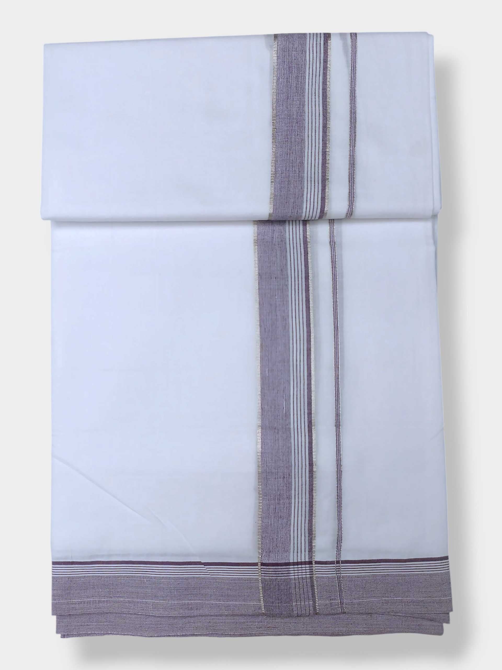 Pure White Cotton Men's Double Dhoti