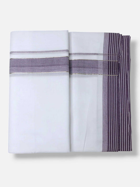 Pure White Cotton Men's Double Dhoti