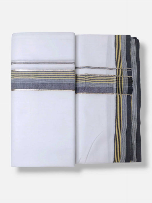 Pure White Cotton Men's Double Dhoti