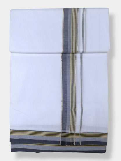 Pure White Cotton Men's Double Dhoti