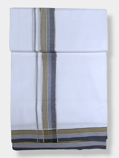 Pure White Cotton Men's Double Dhoti