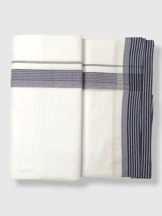 Pure White Cotton Men's Double Dhoti