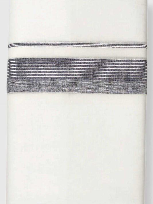 Pure White Cotton Men's Double Dhoti