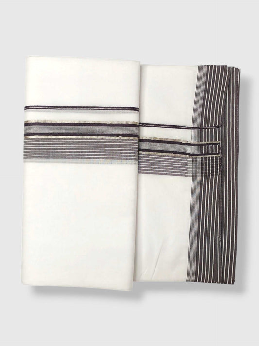 Pure White Cotton Men's Double Dhoti