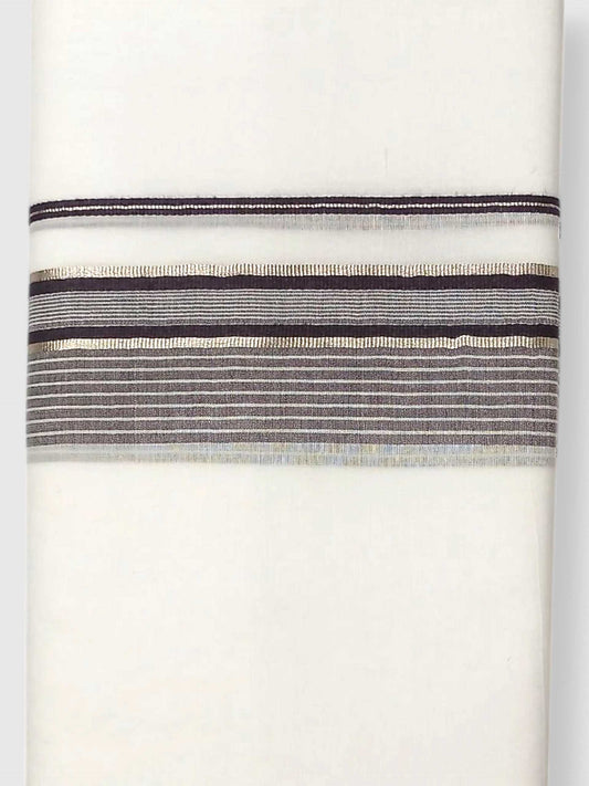 Pure White Cotton Men's Double Dhoti