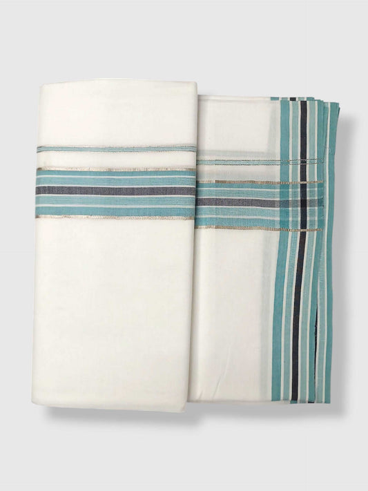 Pure White Cotton Men's Double Dhoti