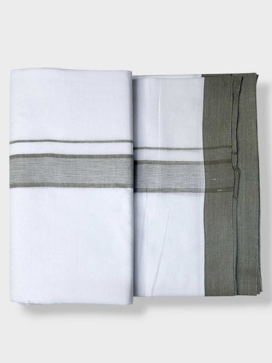 Pure White Cotton Men's Double Dhoti