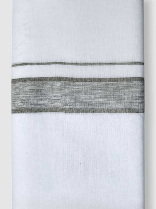 Pure White Cotton Men's Double Dhoti