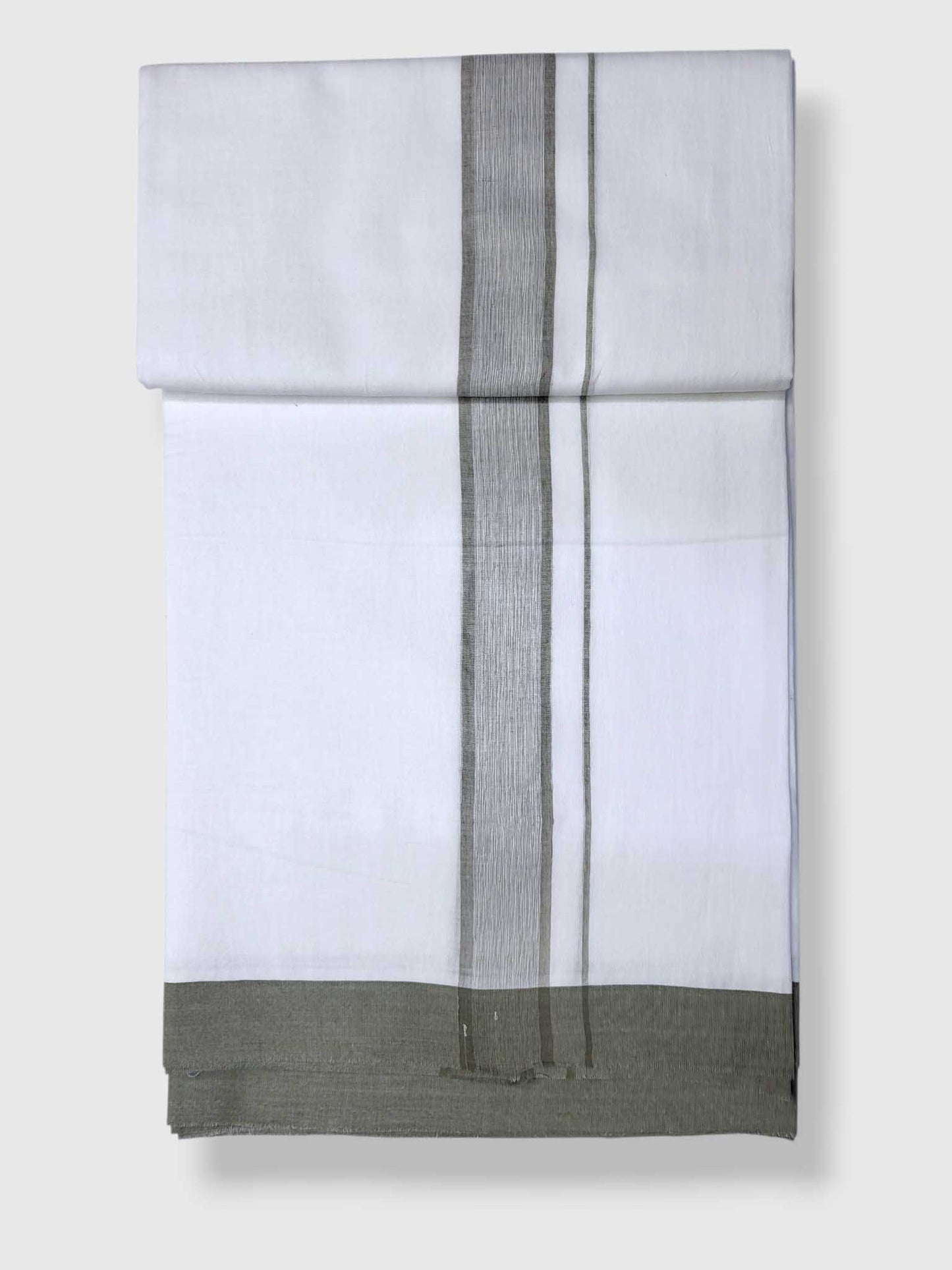 Pure White Cotton Men's Double Dhoti