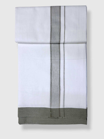 Pure White Cotton Men's Double Dhoti