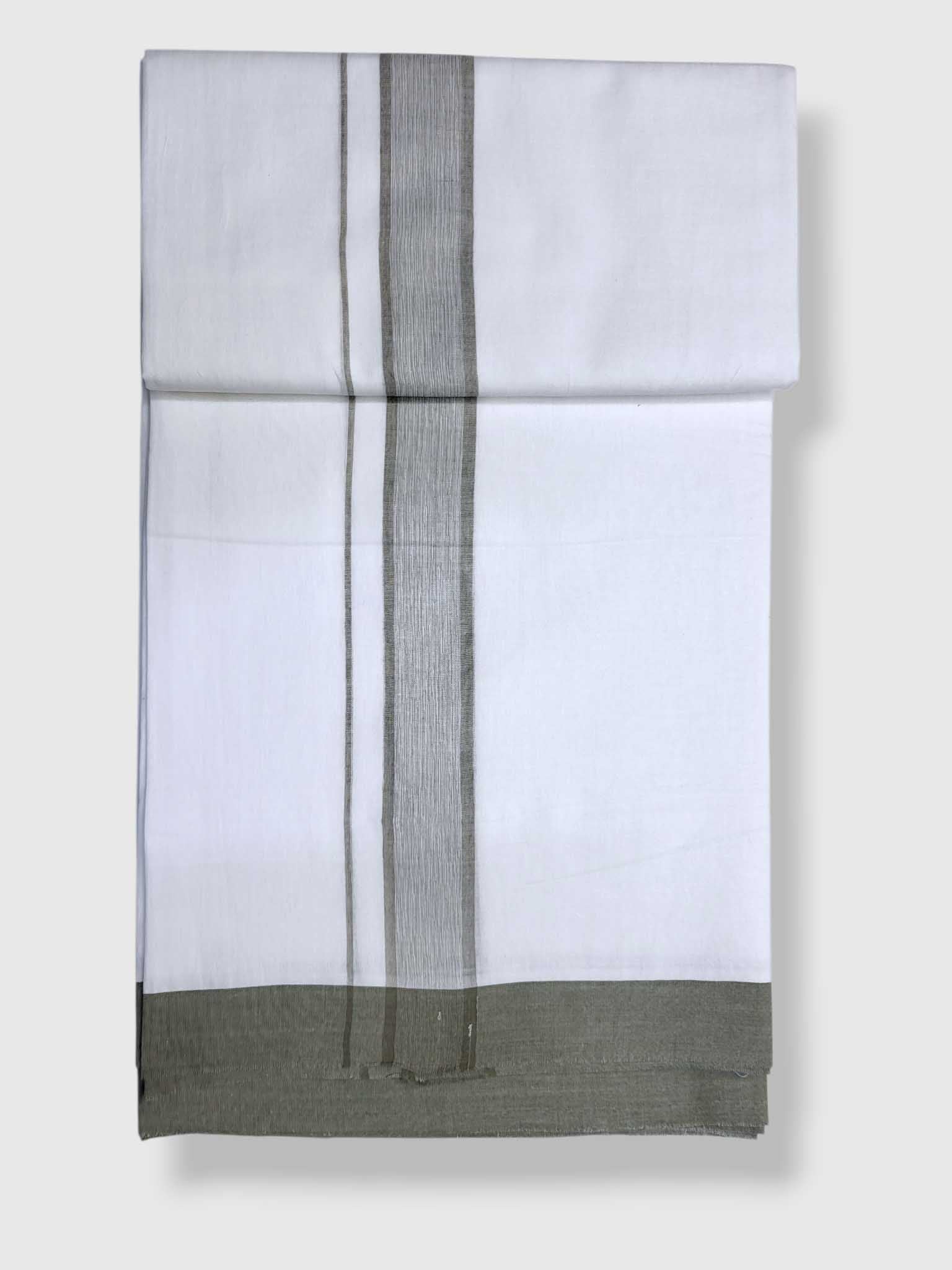 Pure White Cotton Men's Double Dhoti