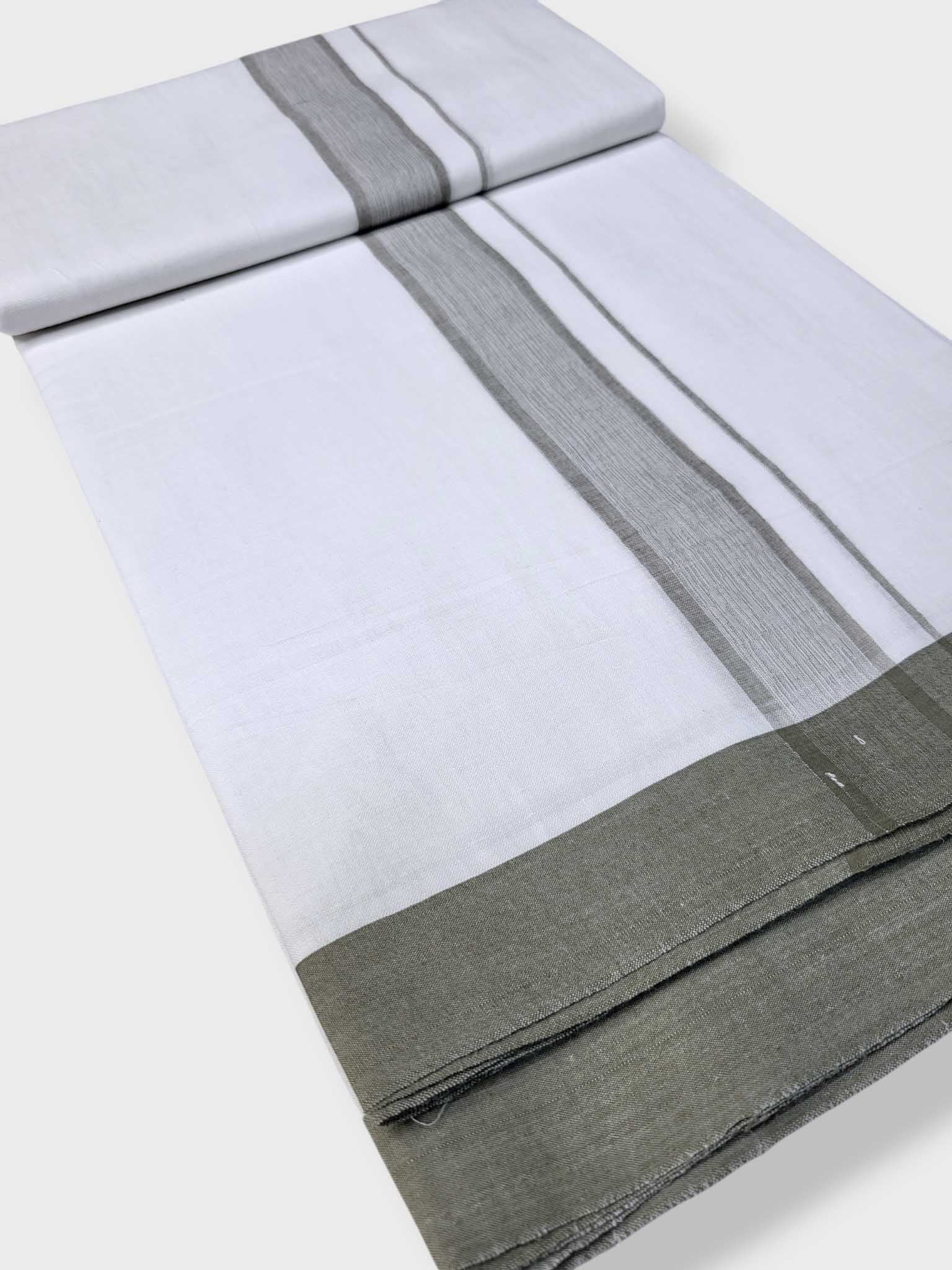 Pure White Cotton Men's Double Dhoti