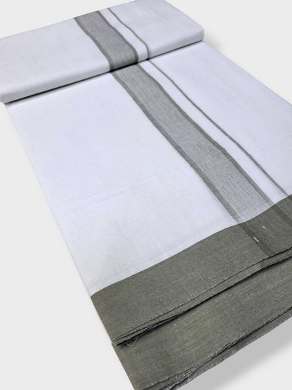 Pure White Cotton Men's Double Dhoti