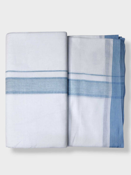 Pure White Cotton Men's Double Dhoti