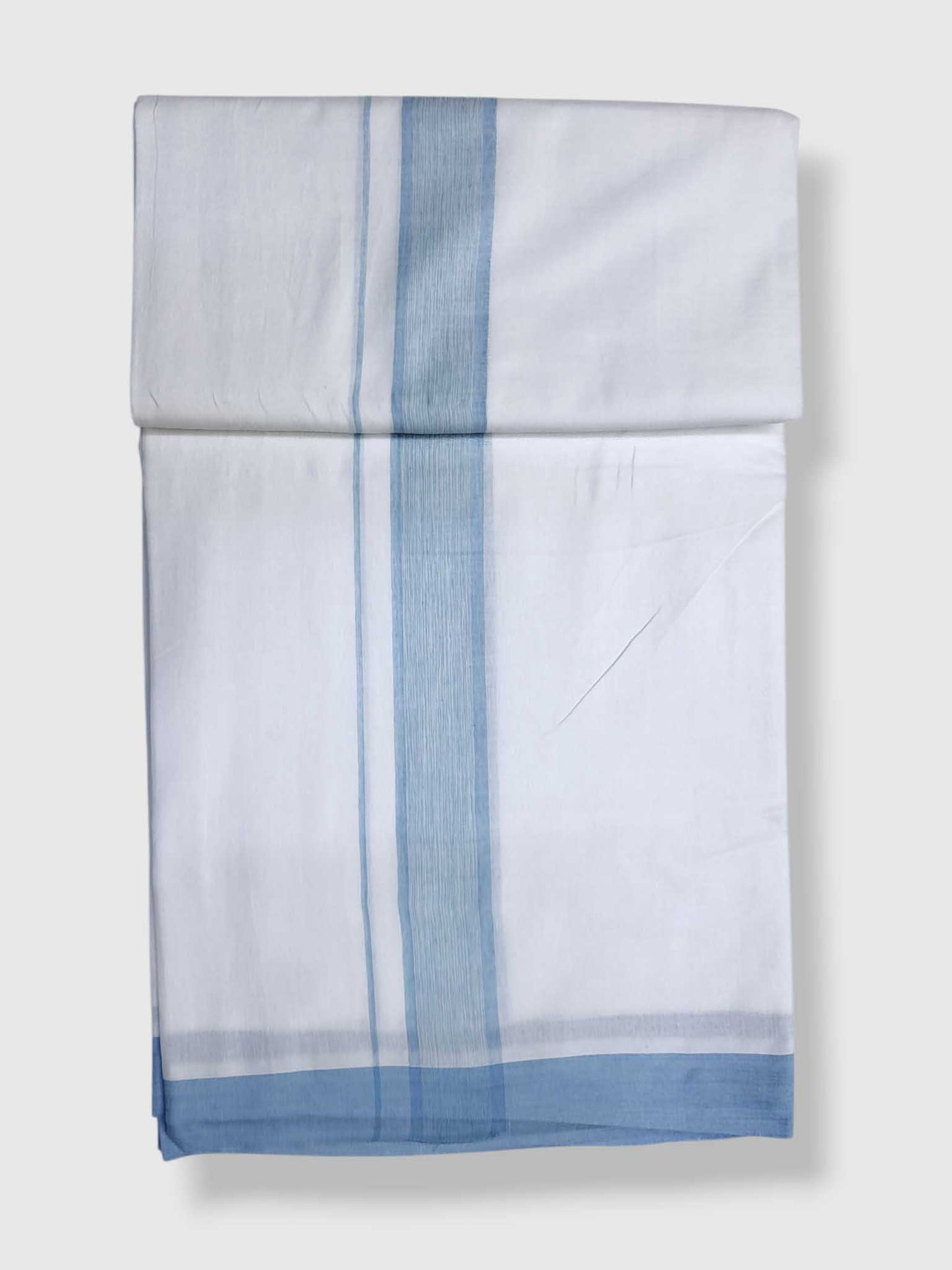 Pure White Cotton Men's Double Dhoti