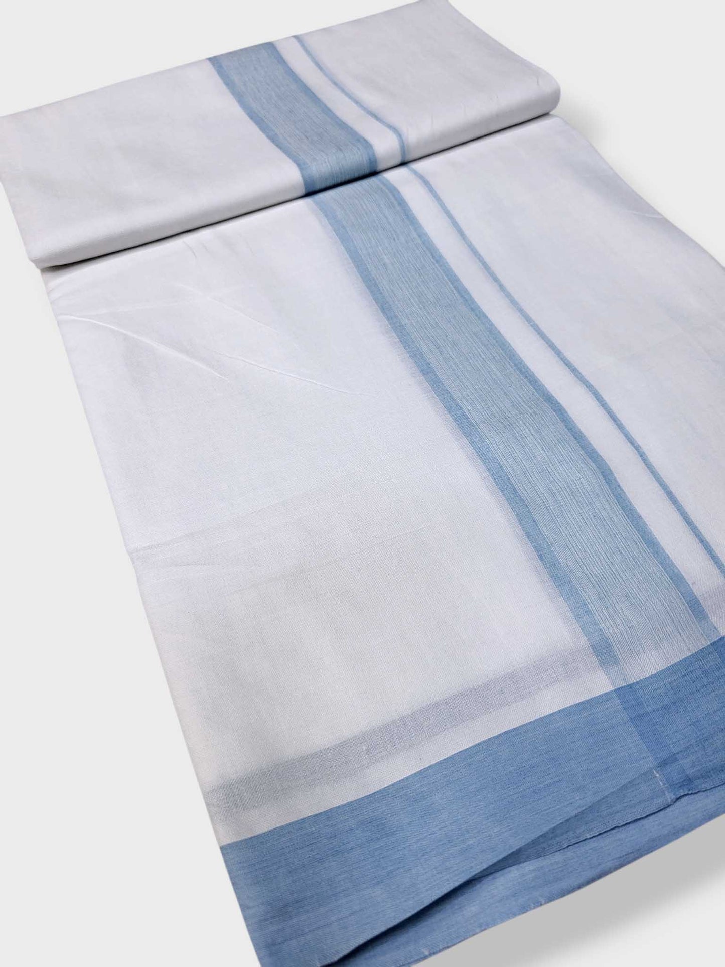 Pure White Cotton Men's Double Dhoti