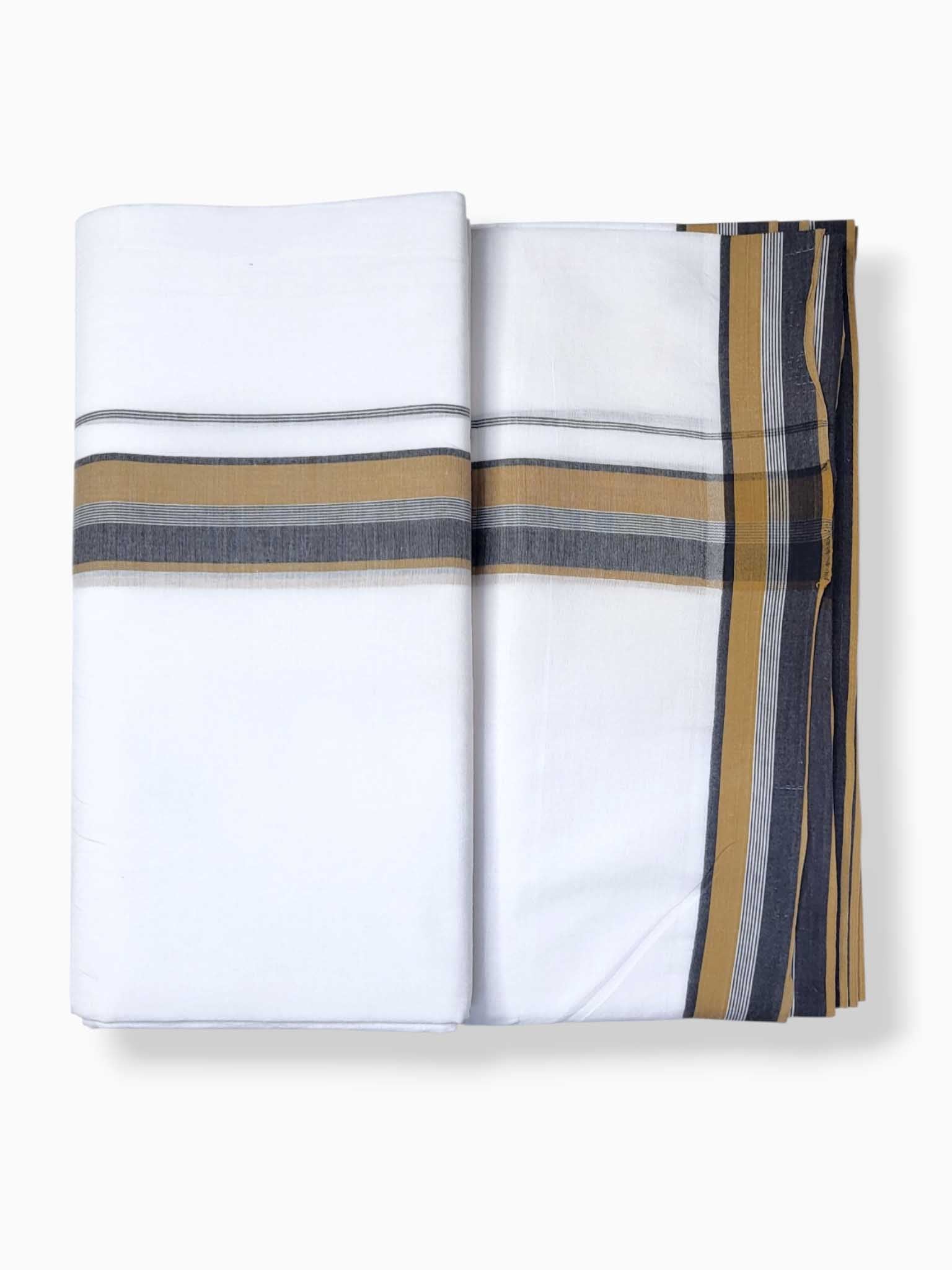Pure White Cotton Men's Double Dhoti