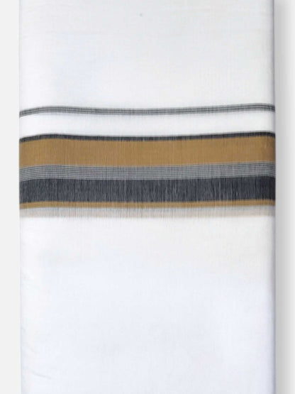Pure White Cotton Men's Double Dhoti