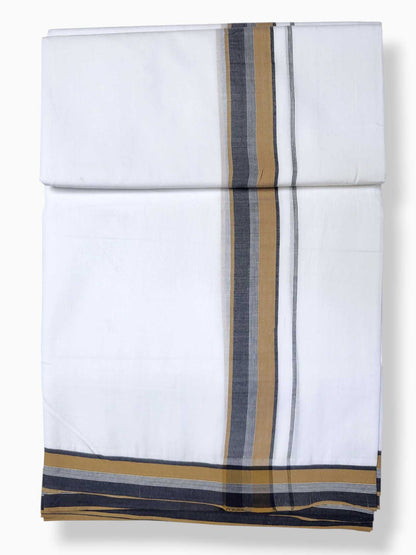 Pure White Cotton Men's Double Dhoti