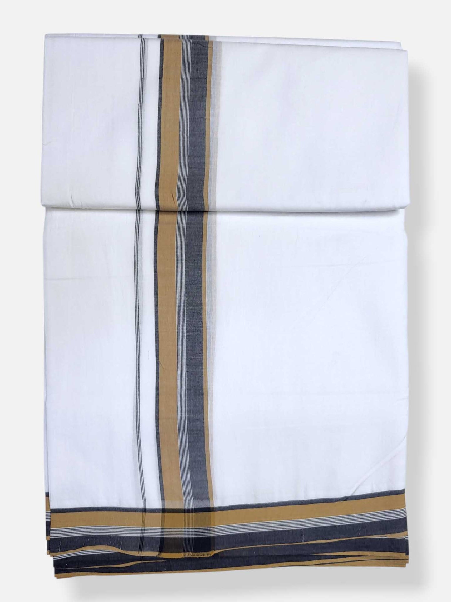 Pure White Cotton Men's Double Dhoti