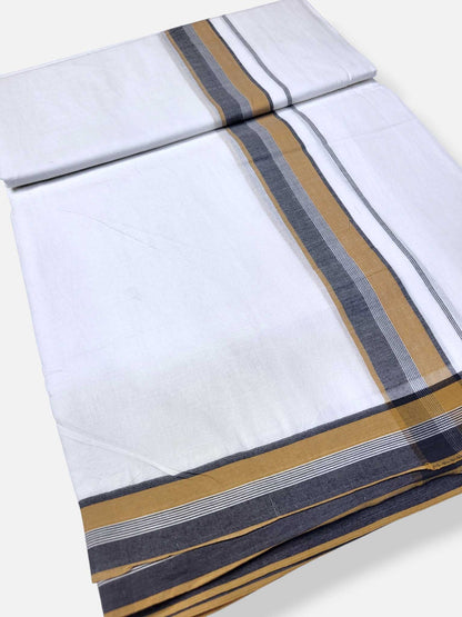 Pure White Cotton Men's Double Dhoti