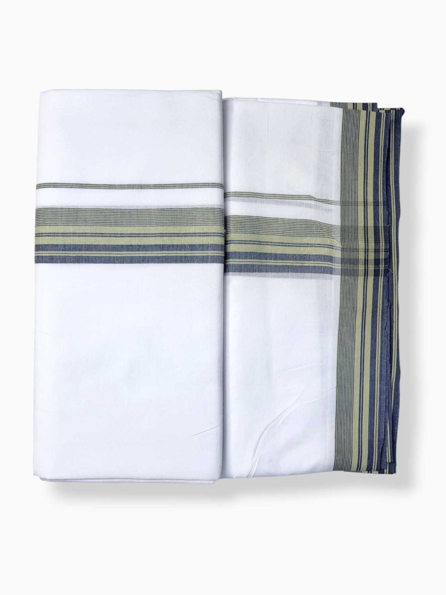 Pure White Cotton Men's Double Dhoti