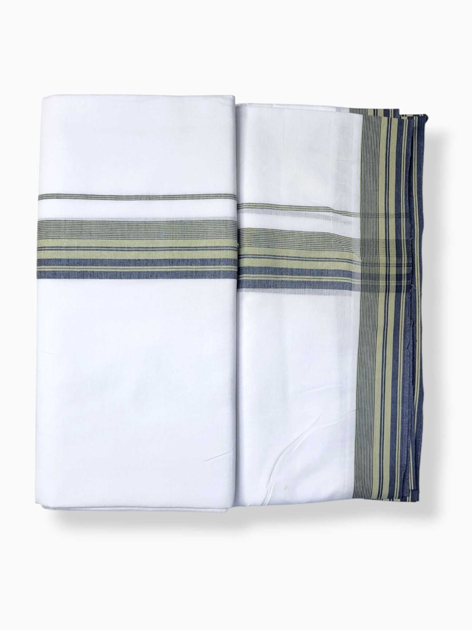 Pure White Cotton Men's Double Dhoti