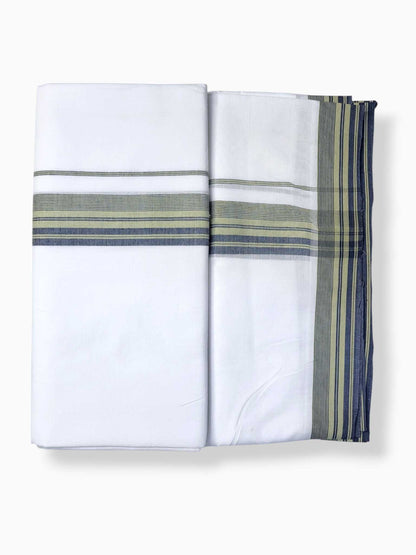 Pure White Cotton Men's Double Dhoti