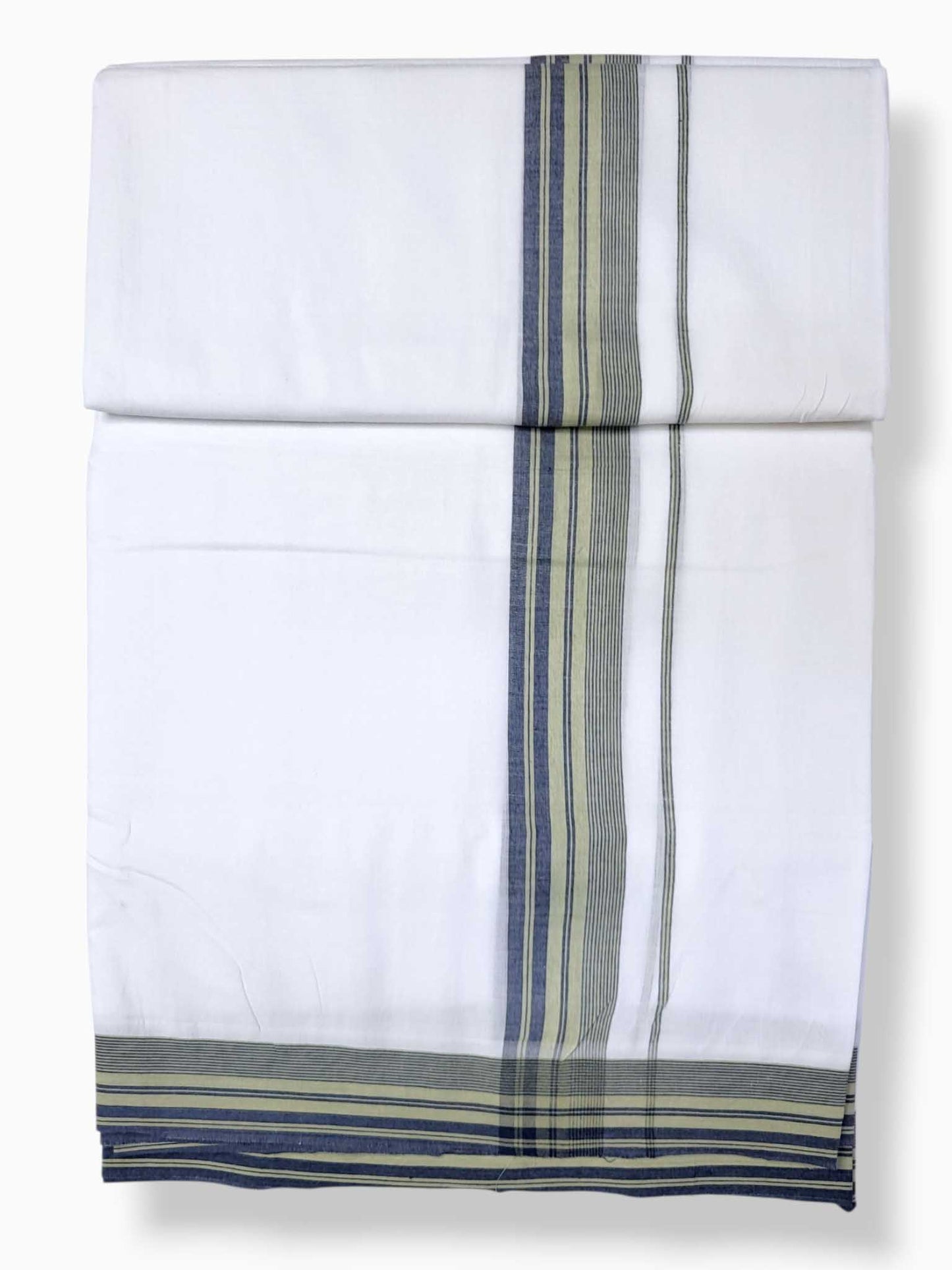 Pure White Cotton Men's Double Dhoti
