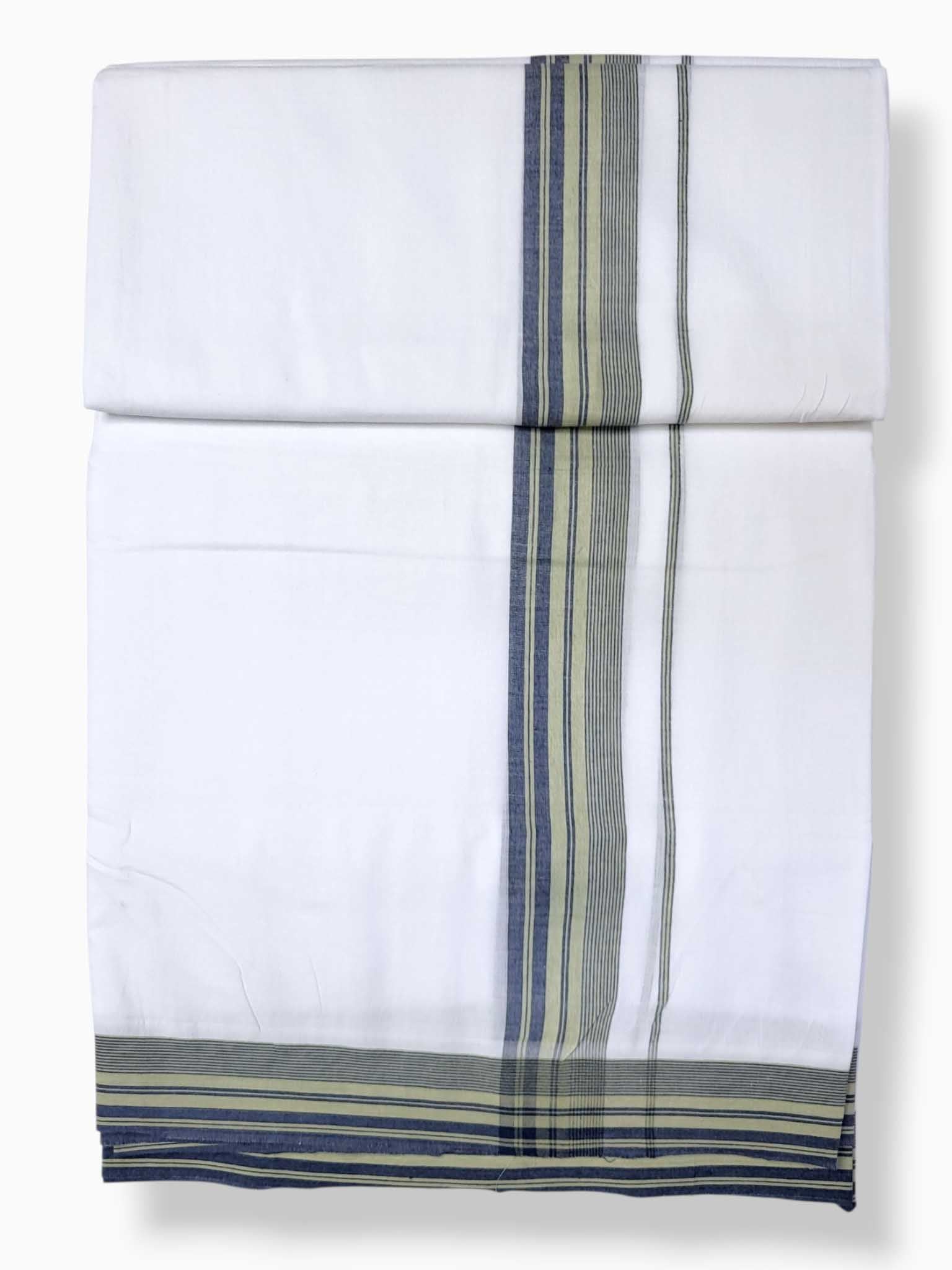Pure White Cotton Men's Double Dhoti