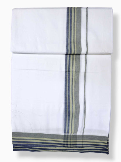 Pure White Cotton Men's Double Dhoti