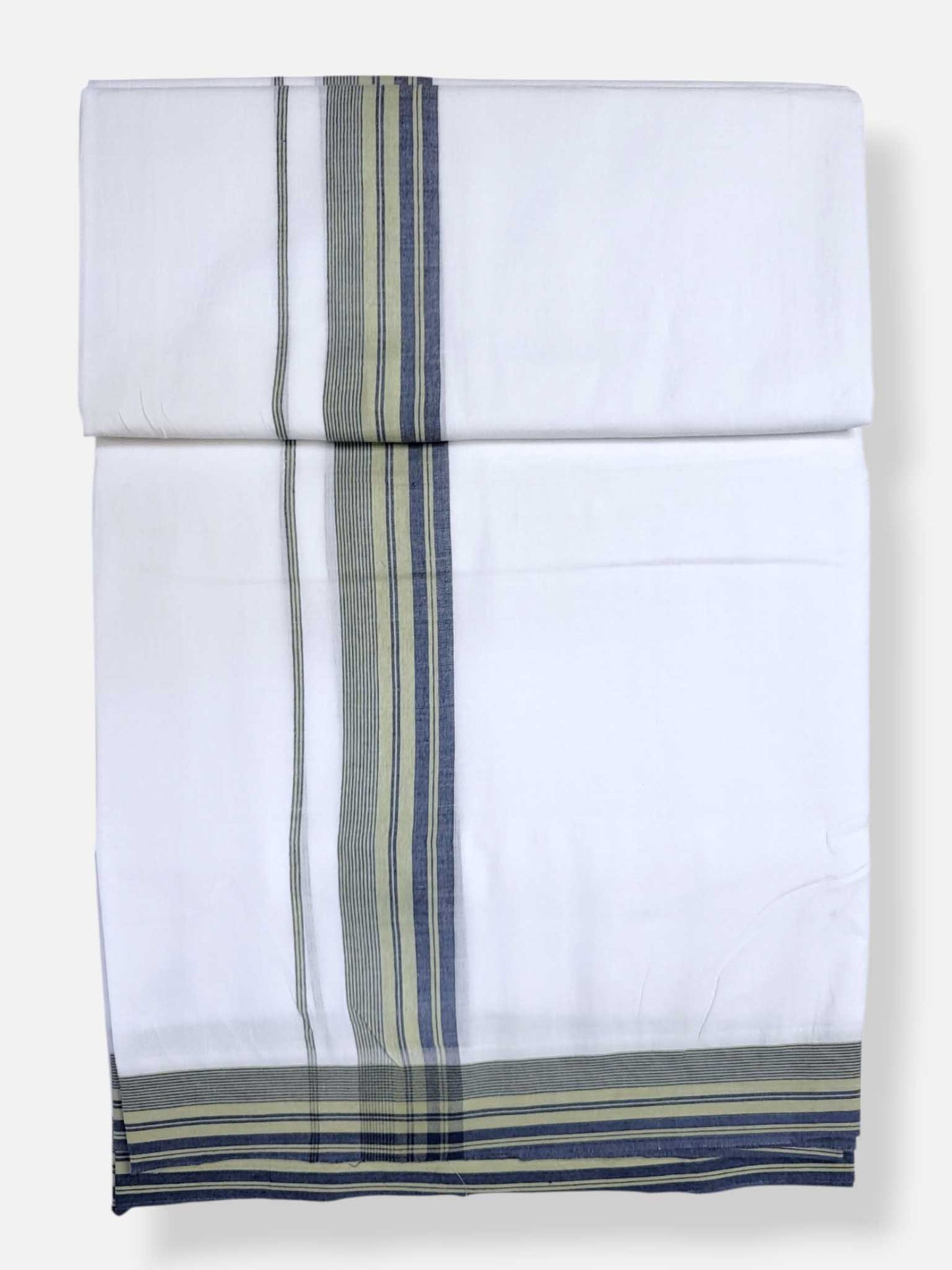 Pure White Cotton Men's Double Dhoti