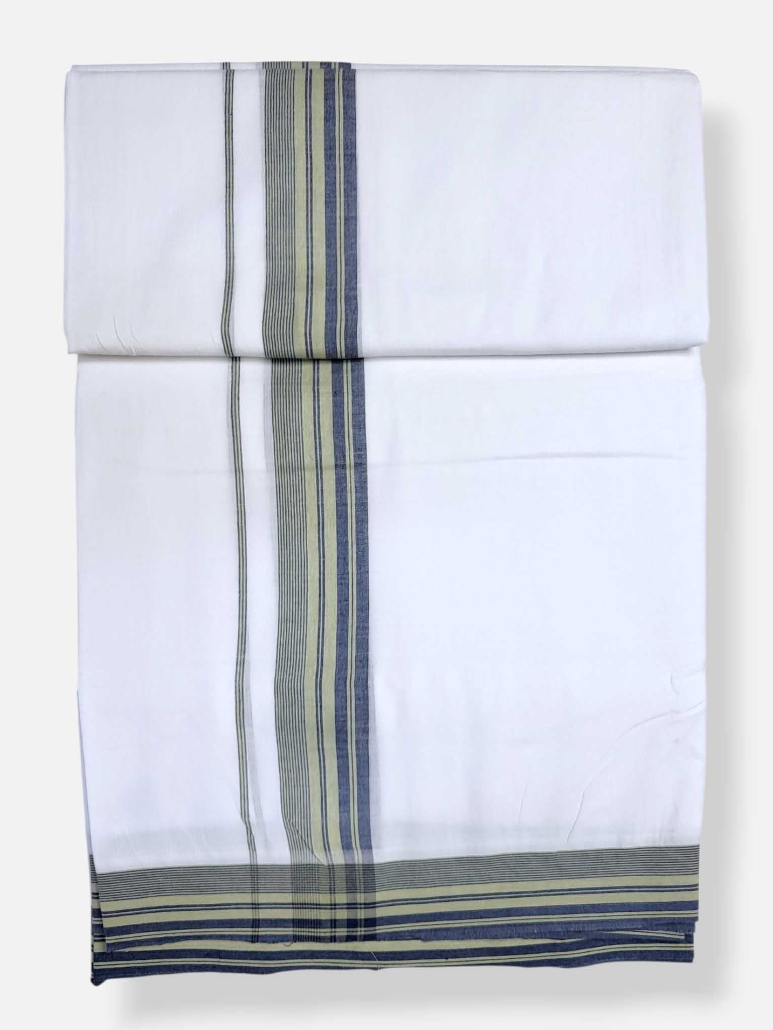 Pure White Cotton Men's Double Dhoti