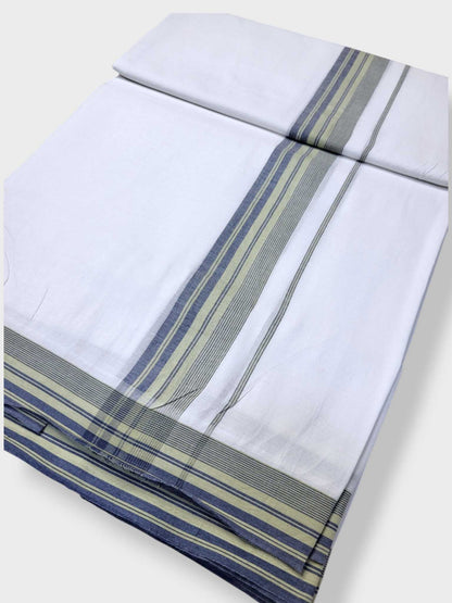 Pure White Cotton Men's Double Dhoti