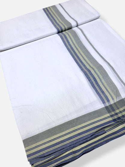 Pure White Cotton Men's Double Dhoti