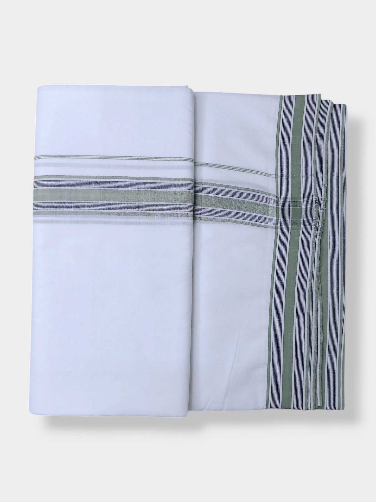 Pure White Cotton Men's Double Dhoti