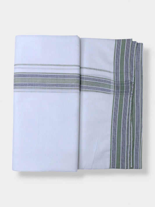Pure White Cotton Men's Double Dhoti