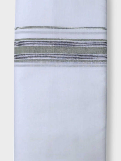Pure White Cotton Men's Double Dhoti