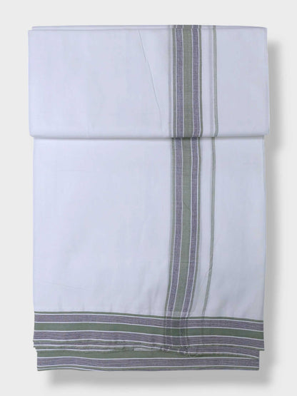 Pure White Cotton Men's Double Dhoti