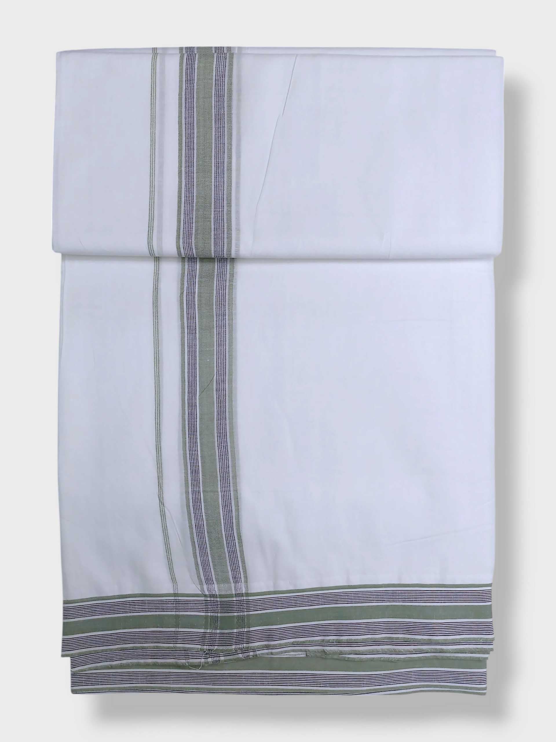 Pure White Cotton Men's Double Dhoti