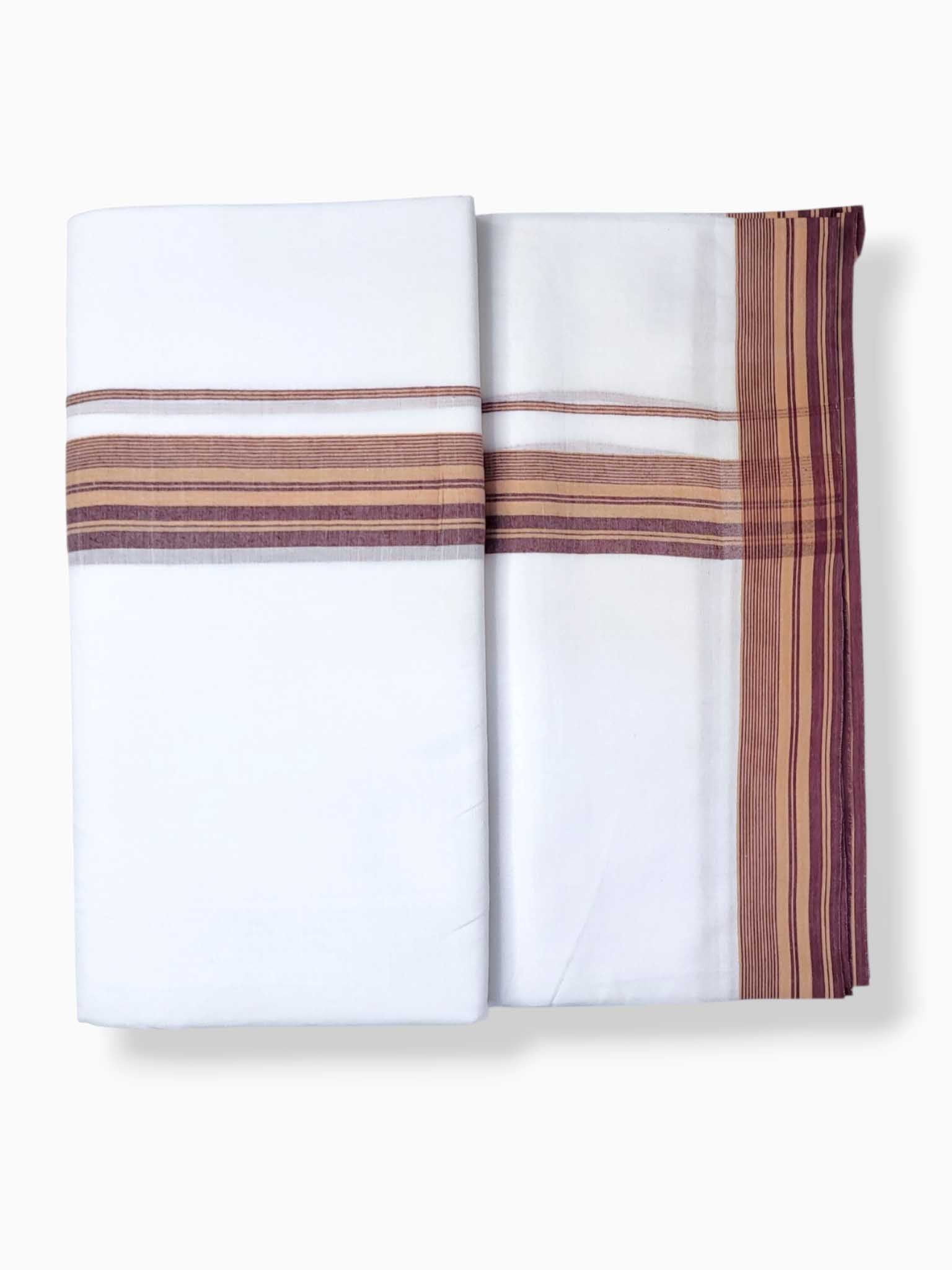 Pure White Cotton Men's Double Dhoti