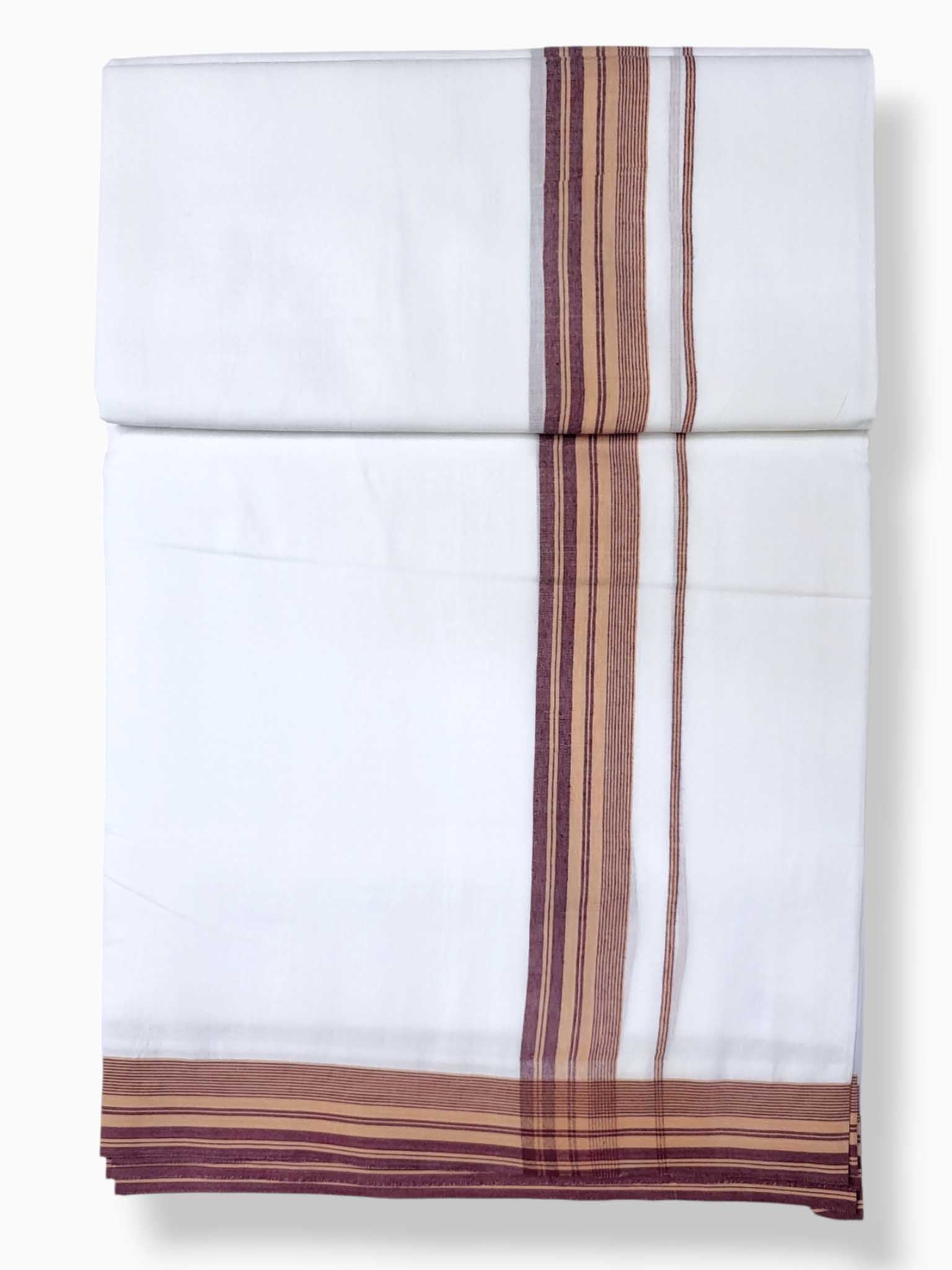 Pure White Cotton Men's Double Dhoti