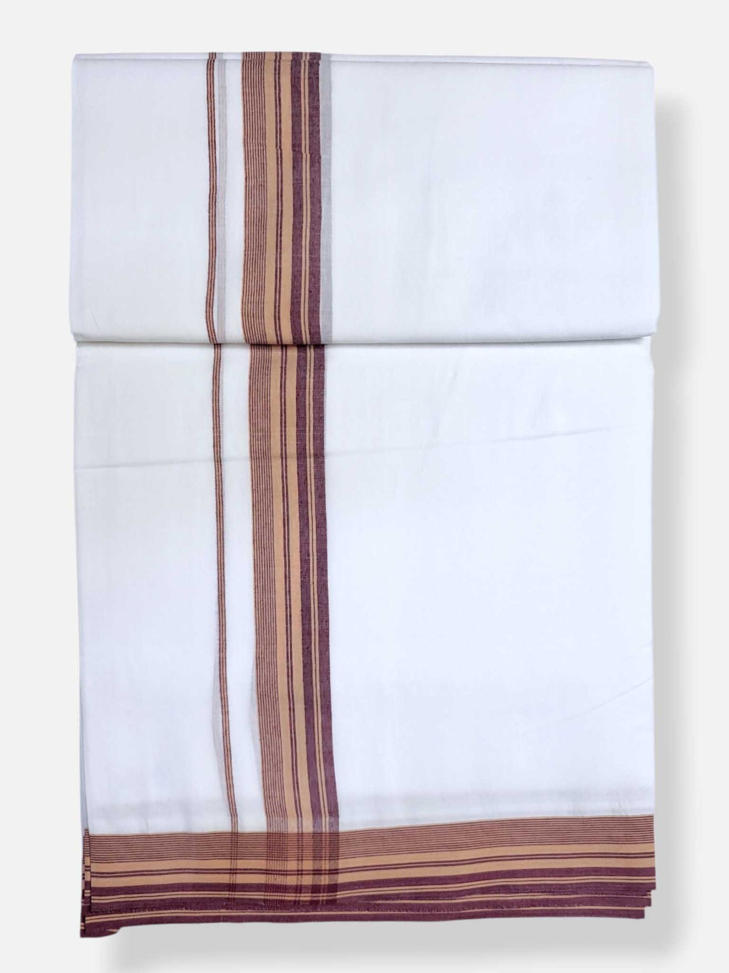 Pure White Cotton Men's Double Dhoti