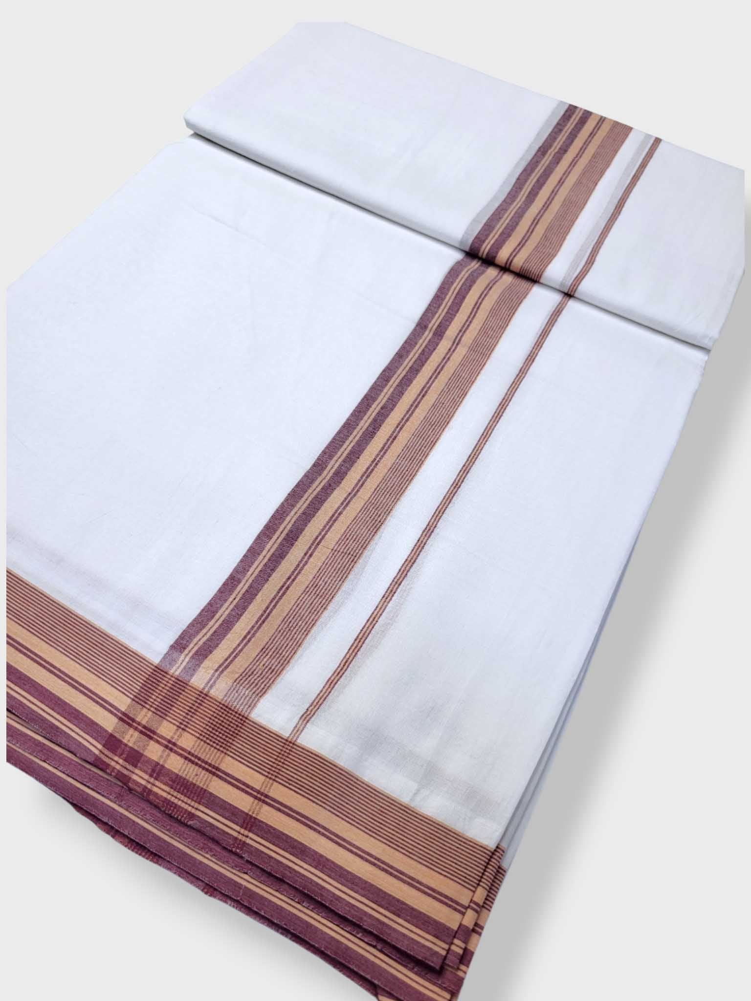 Pure White Cotton Men's Double Dhoti