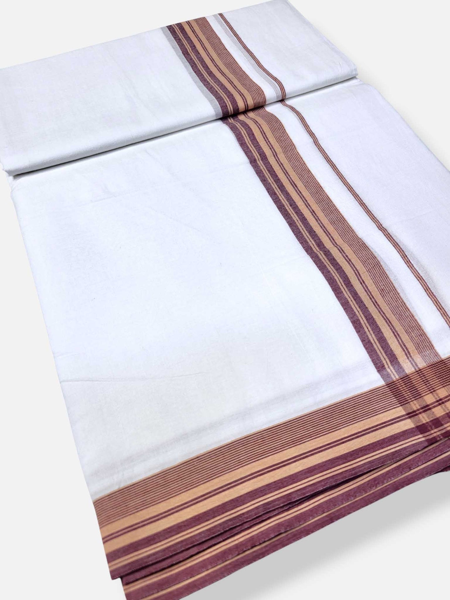 Pure White Cotton Men's Double Dhoti